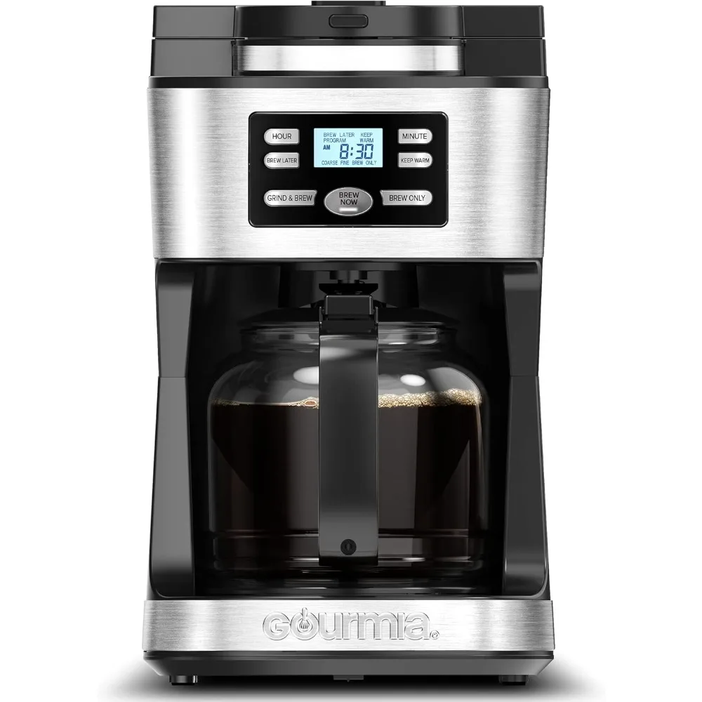 

Digital Coffee Machine 12Cup FullyAutomatic Large coffee maker integrated CoffeeGrinder,Pot,stainless steel mesh