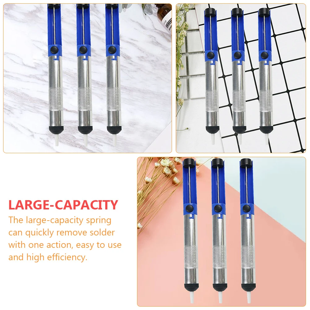 

4Pcs Manual Solder Removal Tool Lightweight Compact Desoldering Pump Aluminum Alloy Easy Use Durable Sturdy AntiSkid Fits