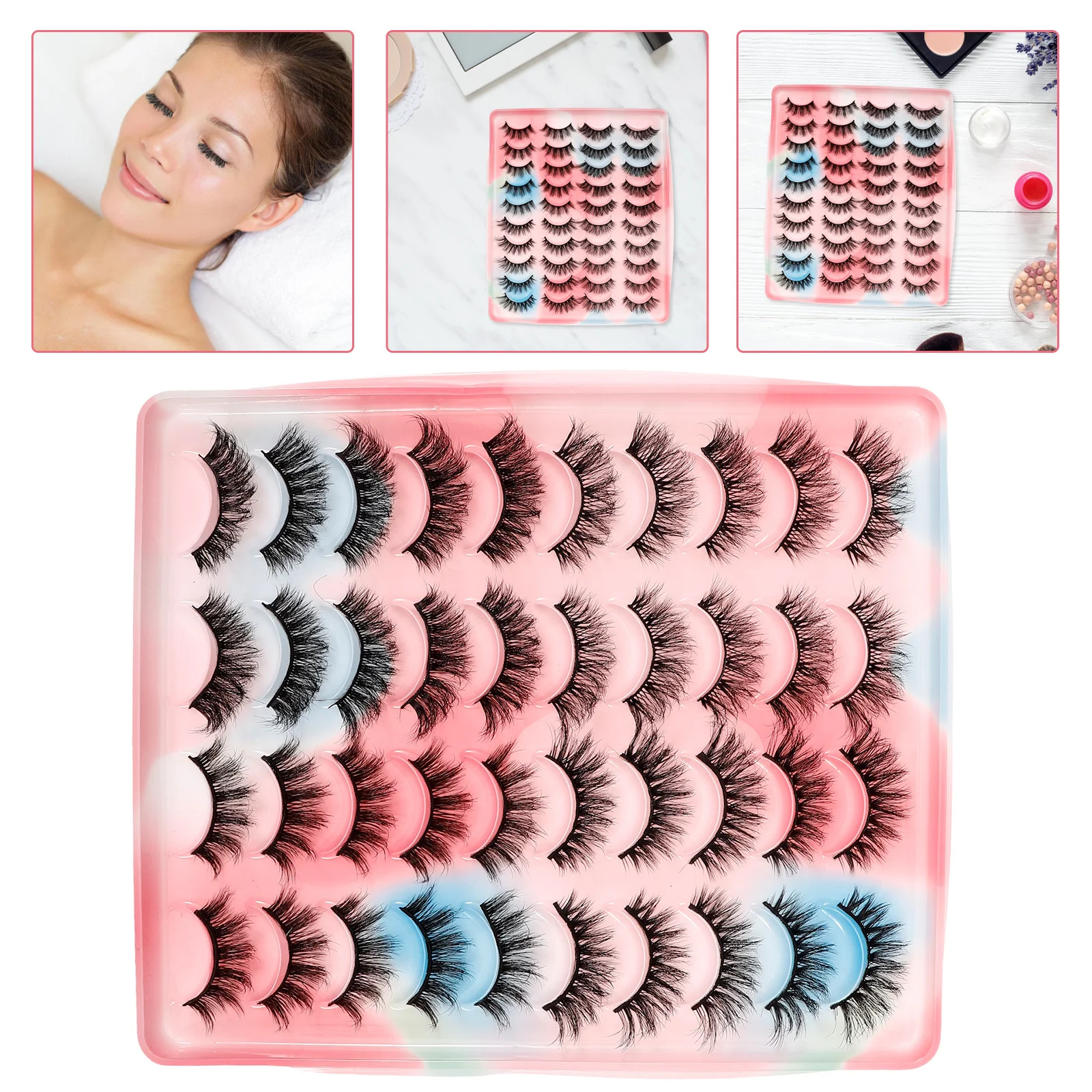 20Pairs Valse Wimpers Korte Klassieke Valse Wimpers voor Vrouwen Natuurlijke Make-up Accessoires Oefen Valse Wimpers
