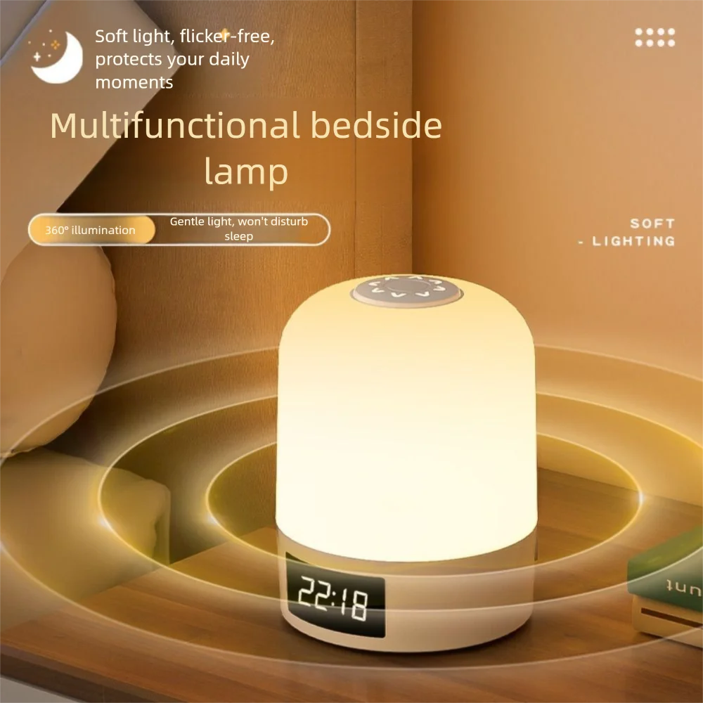

3 Color Touch Night Light Digital Clock Eye Protection Bedroom Bedside Lamp Dimming Remote Control Sleeping Lamp Bedroom
