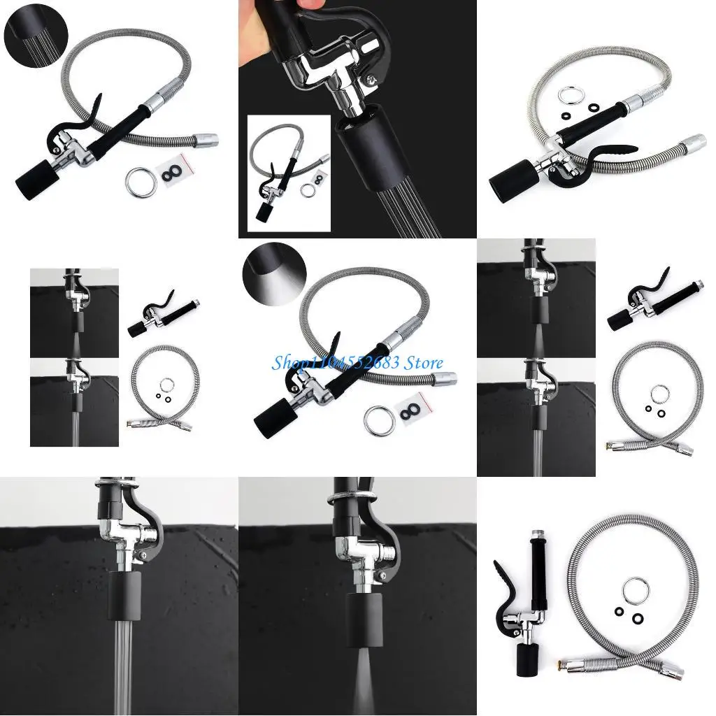 

Y6GD Industrail 45" Flexible Hoses with Black Head Pre-Rinses Hoses for Kitchen