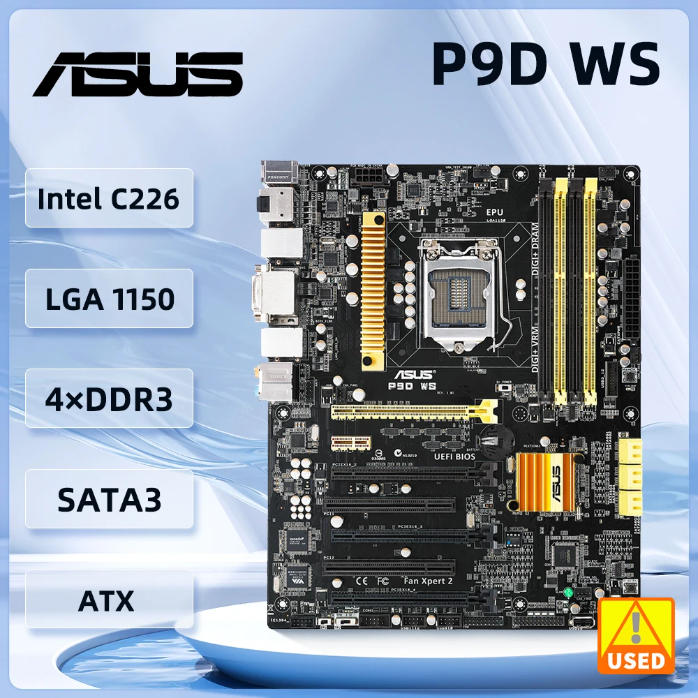 

Материнская плата рабочей станции ASUS P9D WS LGA 1150 DDR3 1600/1333 Intel C226 с поддержкой процессора Intel 4-го поколения 6xSATA USB3.0 HDMI