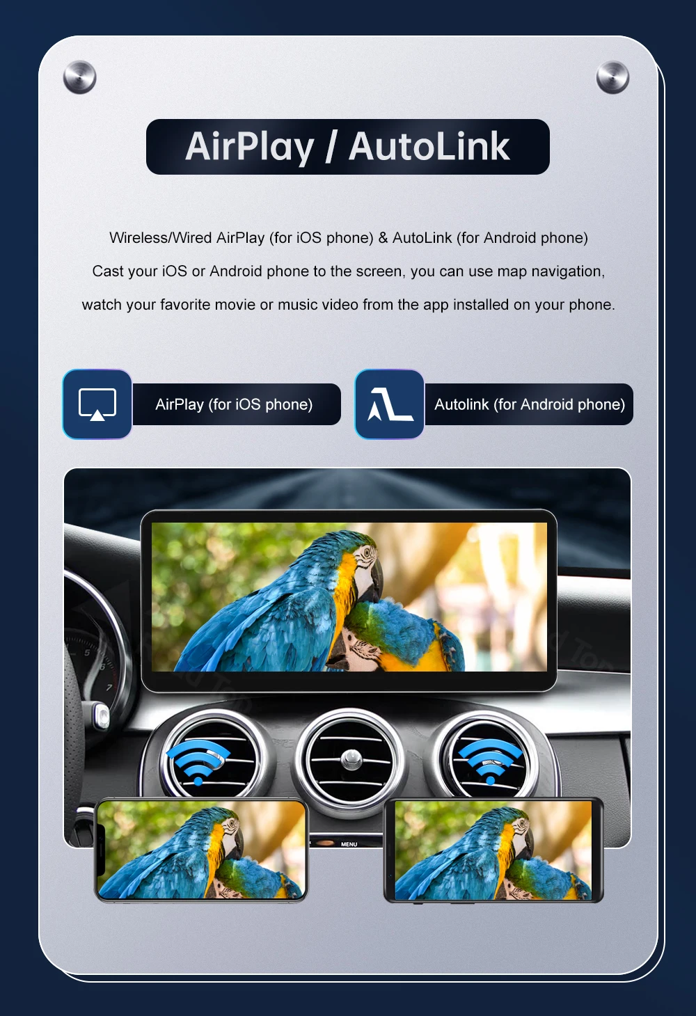 Multimedia-Display für Benz C-Klasse W205 GLC V-Klasse W447 2015-2019 NTG5.0 Touchscreen Wireless Carplay Navigation Android Auto – Detail 12