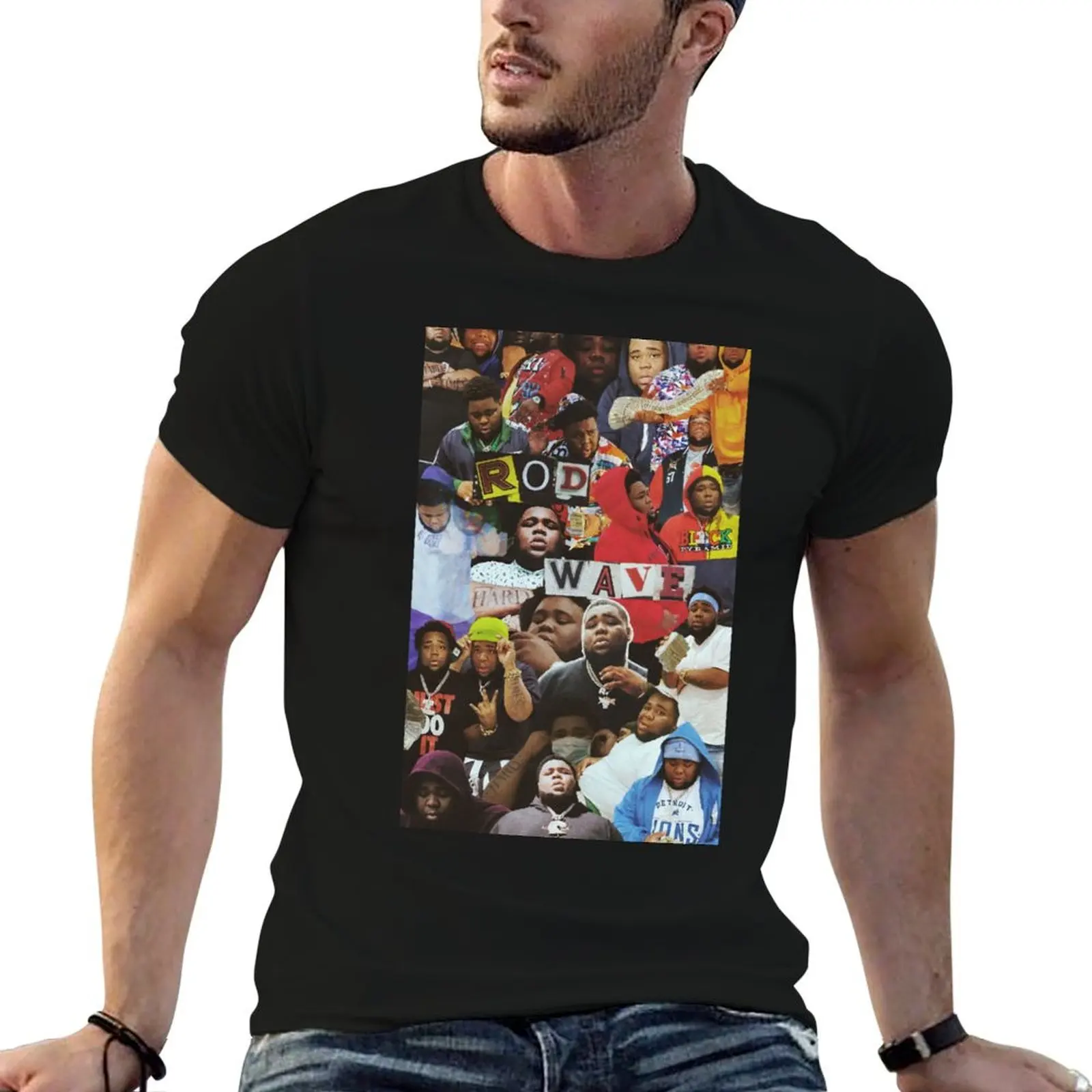 

Rod Wave Collage T-Shirt man t shirts graphic man t shirt heavy cotton t shirts for man cotton soft T-shirt