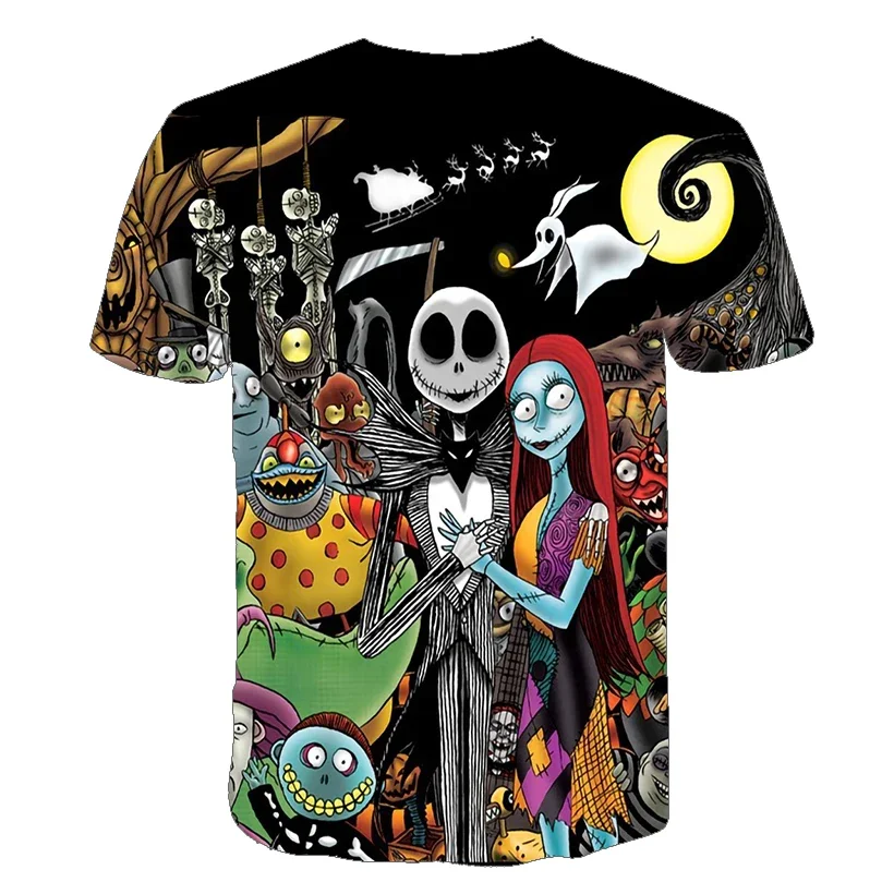 Disney The Nightmare Before Christmas Summer Children 3D Cartoon T-shirt For Printing Boys T Shirts Girls Tops Tees Kids Clothes