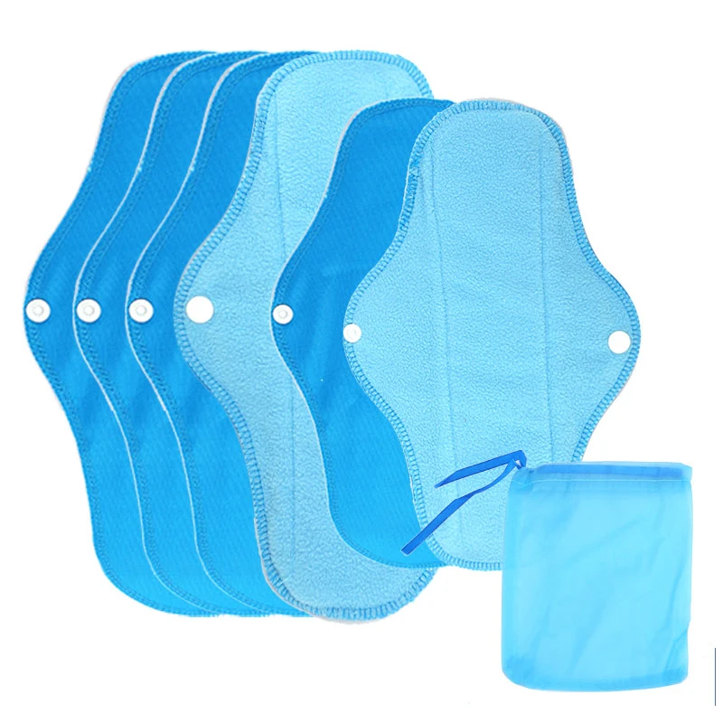 Washable Menstrual Pad Set Reusable Gasket Polar Fleece 5pcs Daily Pads Pack for Women Daily Absorbent Care Sanitary Pads