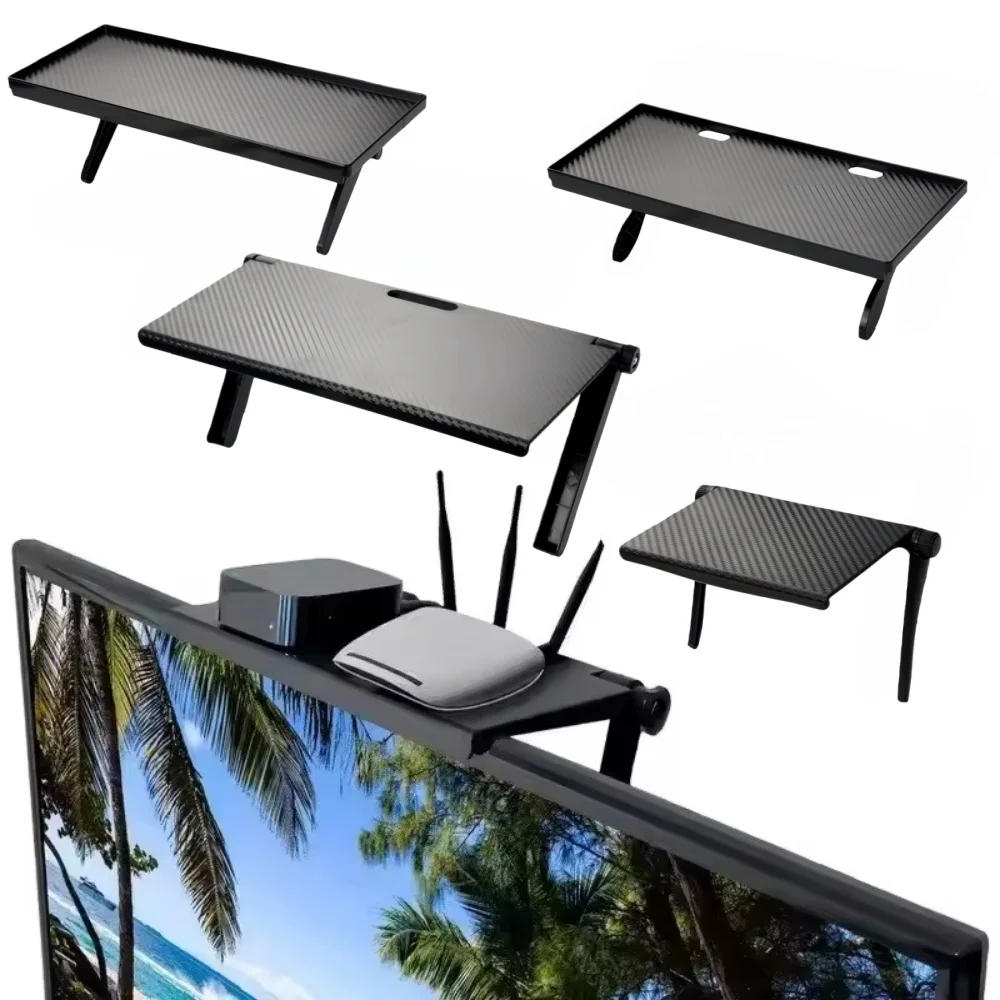 1pc Rack TV Monitor Organizer Screen Top Storage Shelf Holder Practical Home Storage Computer Office Multi-functional Organizer