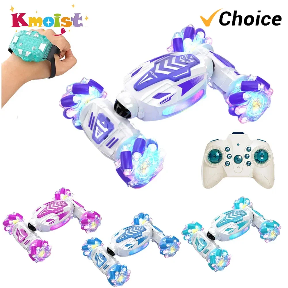 รถบังคับวิทยุ 2.4G รถสตั๊นท์ขนาดเล็ก บิดหมุนได้ ดริฟท์ข้าง ปีนป่าย มีไฟ มีเสียงเพลง ของเล่นรถแข่งสตั๊นท์สำหรับเด็กผู้ชาย ของขวัญสำหรับเด็ก