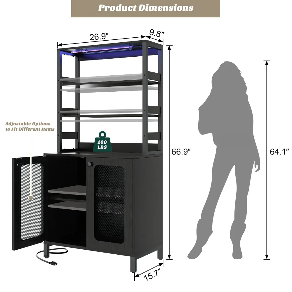 Bar Cabinet with Power Outlets, 67