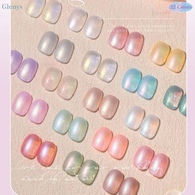 جل طلاء أظافر حورية البحر 22 لونًا من جل شبكي أحمر شعبي شبه دائمًا، مجموعة طلاء أظافر بطاقة مطابقة الألوان