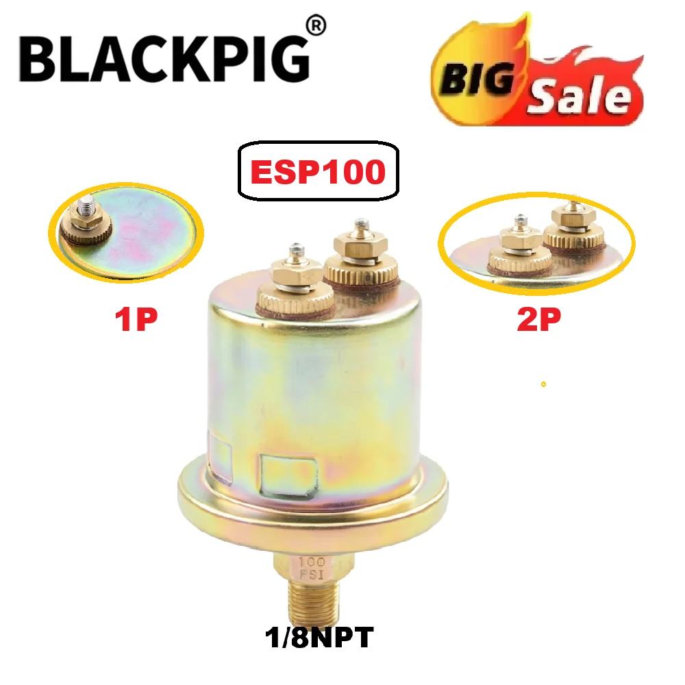 1/8NPT ESP-100 1P ES2P-100 2P 100PSI Engine Oil Pressure Sensor For Murphy Cummin Pressure Switch Compatible 05-70-1857 05701857