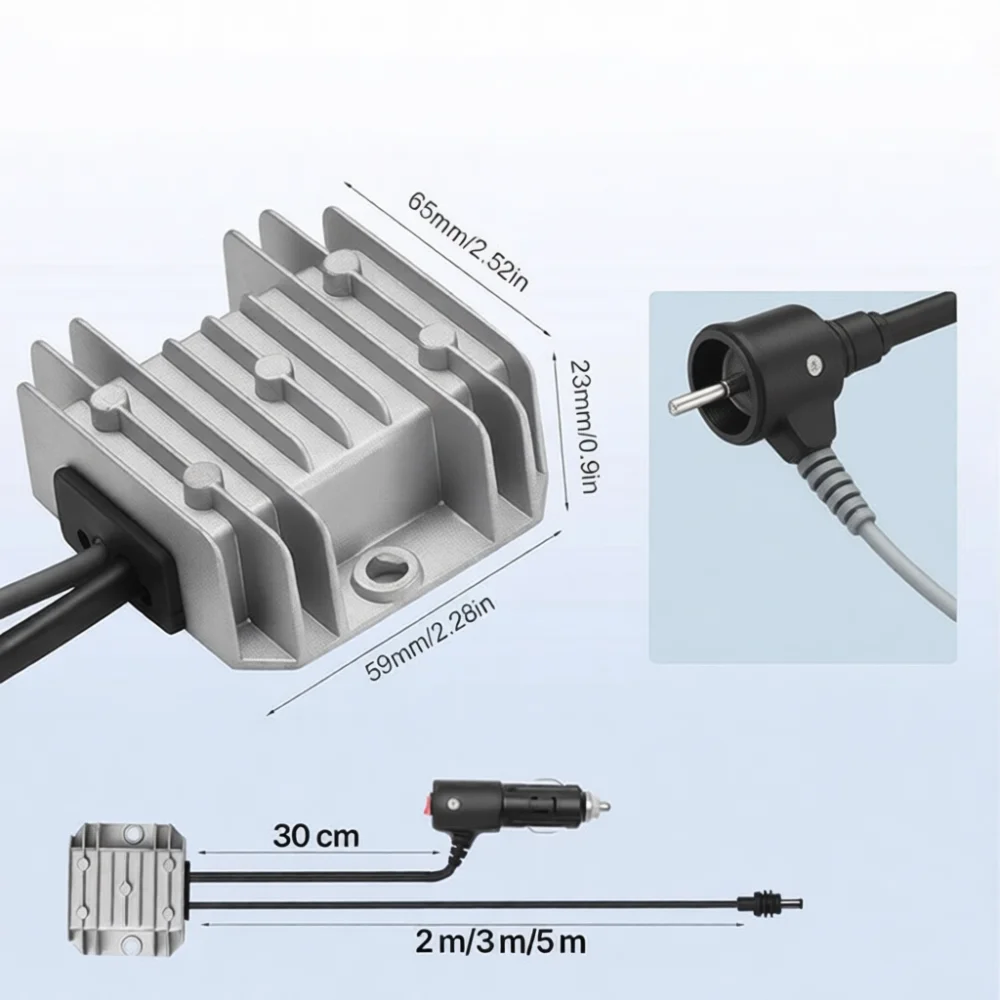 Automotive DC Power Inverter 12V 24V To 30V 3.5A Converter Switch Cigarette Lighter Plug Cable Extension For Car Appliance Energ
