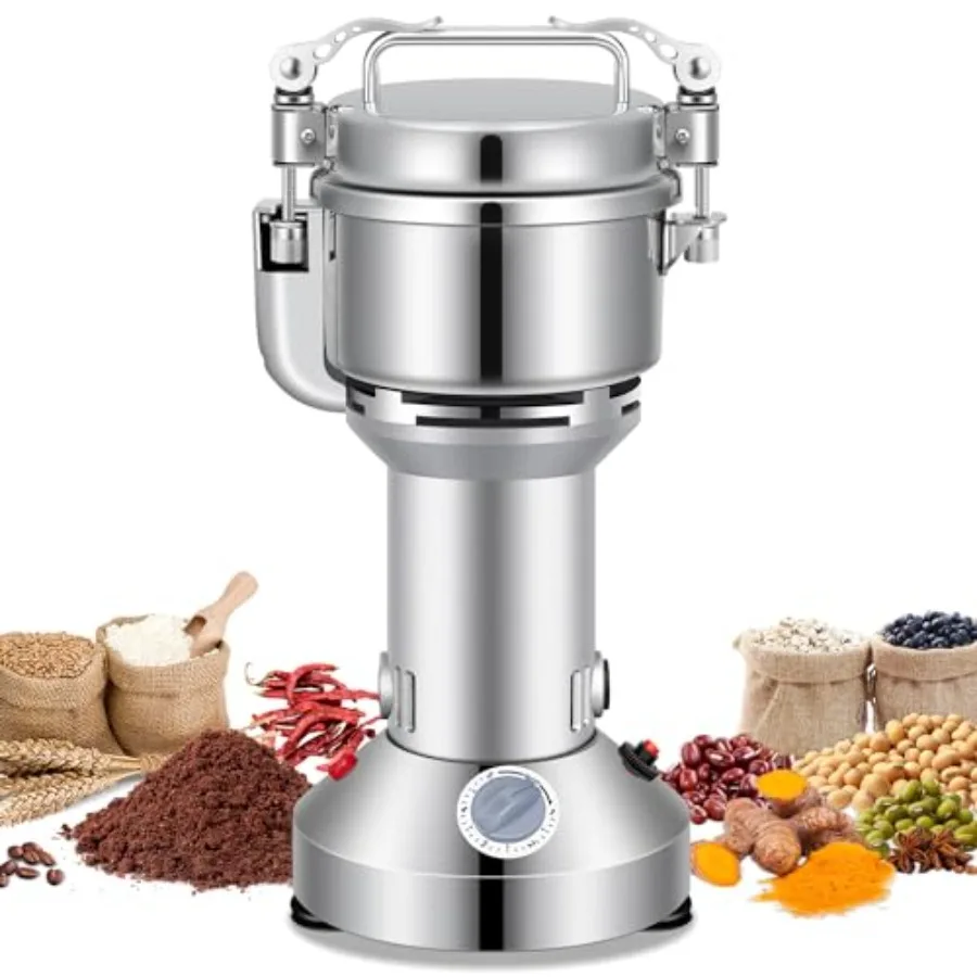 

Grain Mill 300g Commercial Spice Grinder Electric 1200W Stainless Steel Pulverizer Dry Grinders for Grinding Wheat Oats Corn Pe