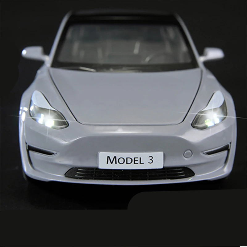 1:24 Model 3 Model Y Alloy Car Model Diecasts Metal Vehicles Car Model Simulation Collection Sound and Light Kids Toy Gift