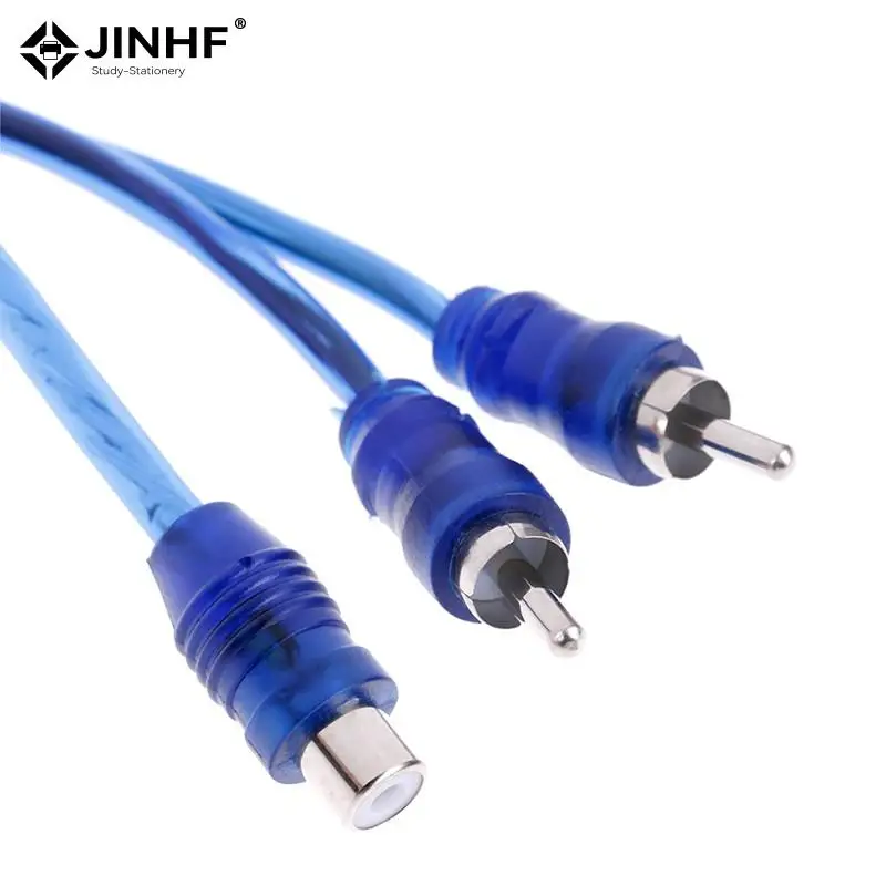 2 RCA Female To 1 RCA Male Splitter Car Audio Adapter Cable Wire Connector Car Audio System Subwoofer Portable Speaker