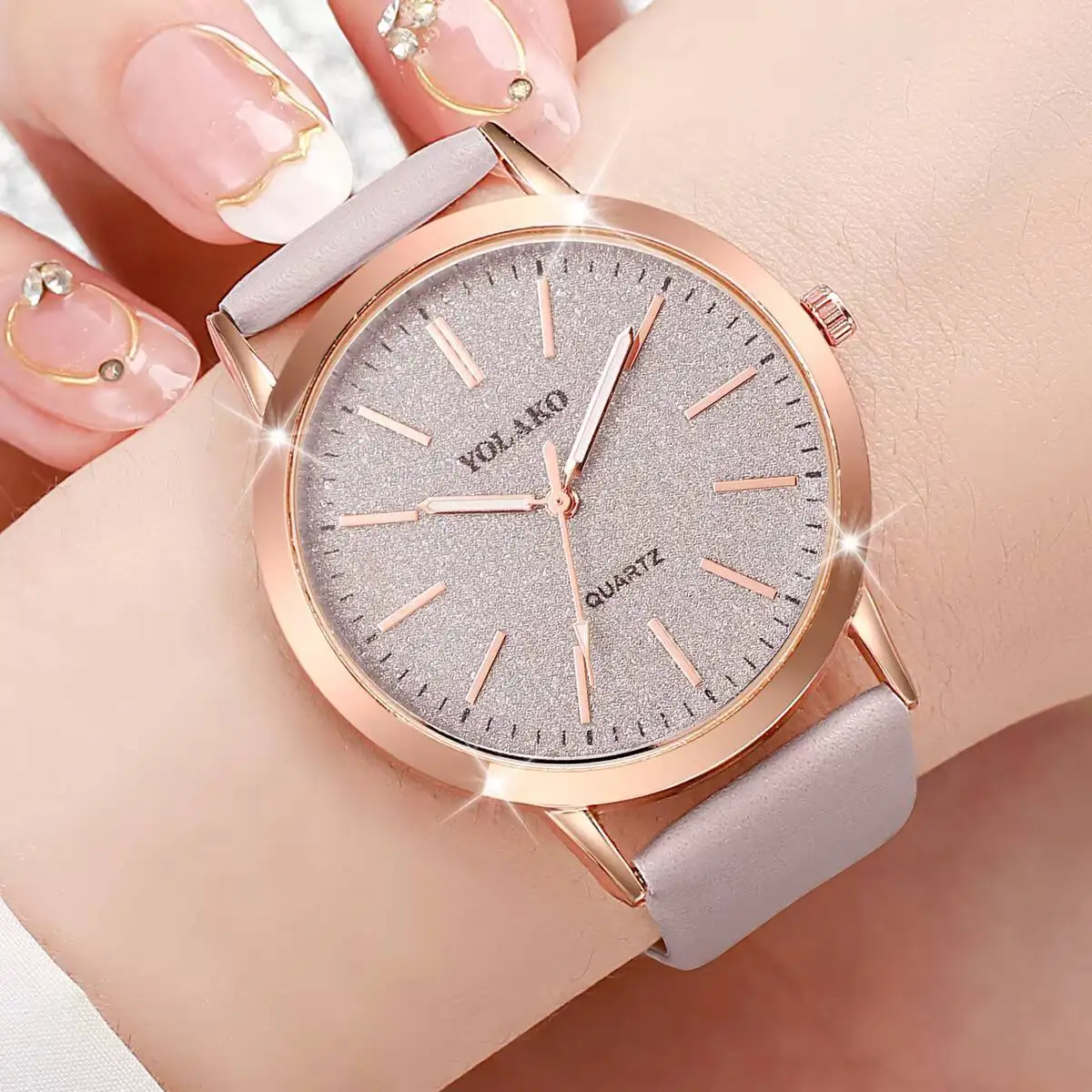 3PCS/Set Fashion Starry Dial Women Quartz Watch Simple Leather Strap Ladies Wrist Watches Reloj Mujer（Without Box） - view 2