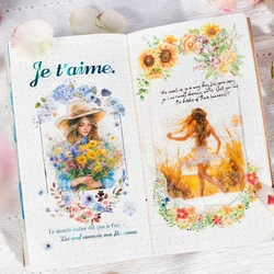 Mr Paper, 6 styles of Girls in the Flower Field Series PET stickers stickers aesthetic cheap kawaii stationery