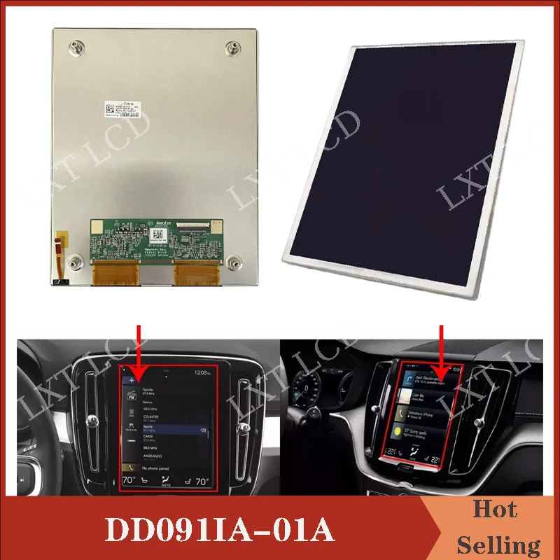 Original 9.1 inch DD091IA-01A LCD Screen Display Panel For Volvo XC40 XC60 XC90 S90 DASH CENTER INFORMATION Display