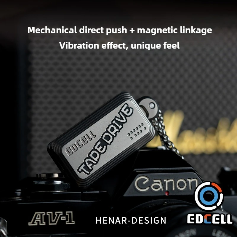 Cell EDCELL Tape Recorder Titanium Alloy Mechanical Tuning Fork Magnetic Linkage Fingertip Push Card Decompression Adult Toy