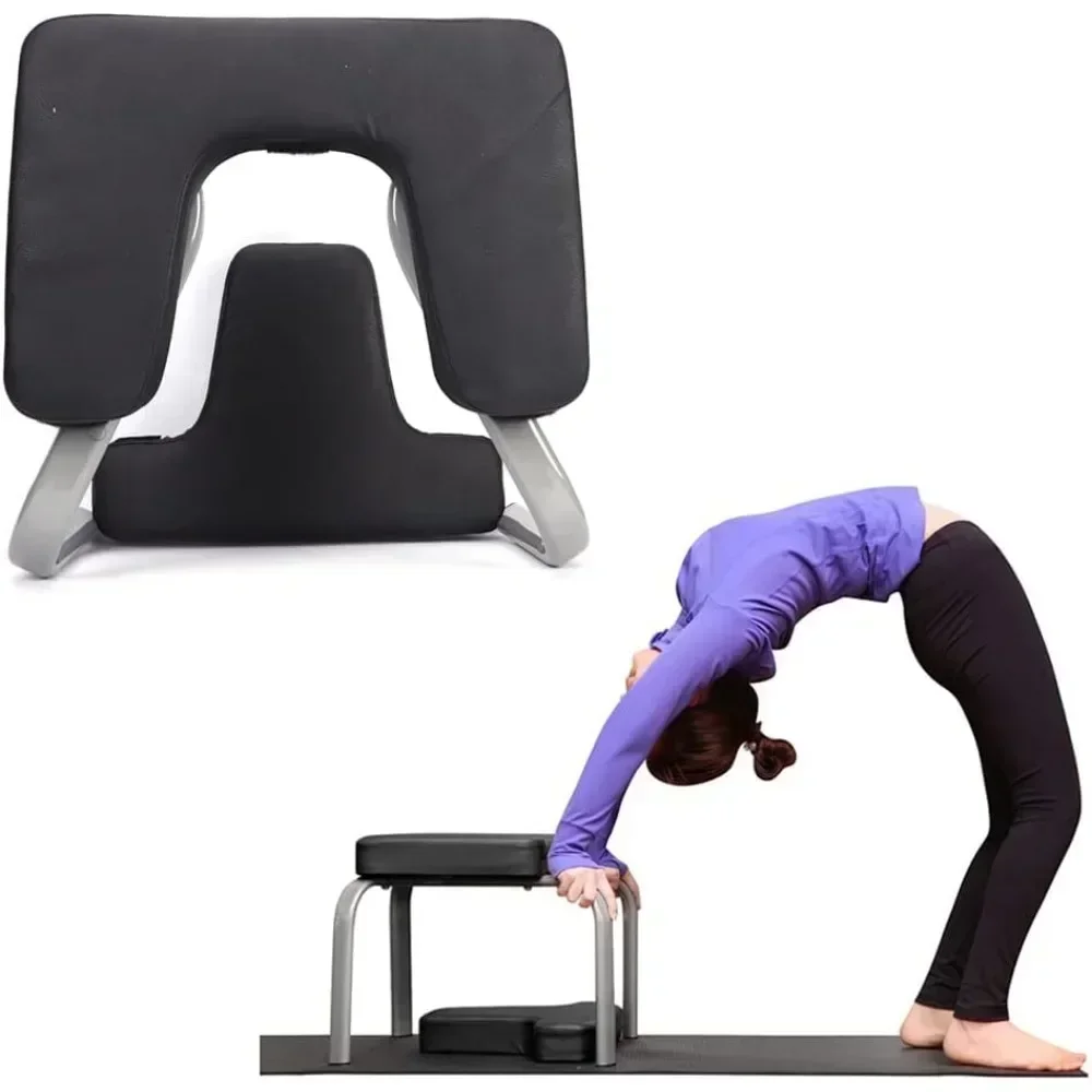 Yoga Headstand Stool Headstand Yoga Chair Yoga Stool Fitness Bench Home Chair Fitness for Body and Mind and Leisure Black