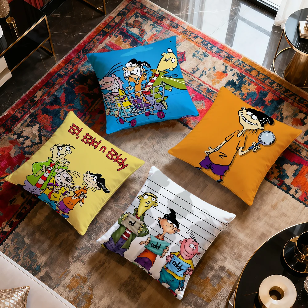 Funny Cartoon Art E-Ed Edd And Eddy Soft Pillow Cover For Sofa Home Living Room Decor Protective Covers Hogar Pillowcase