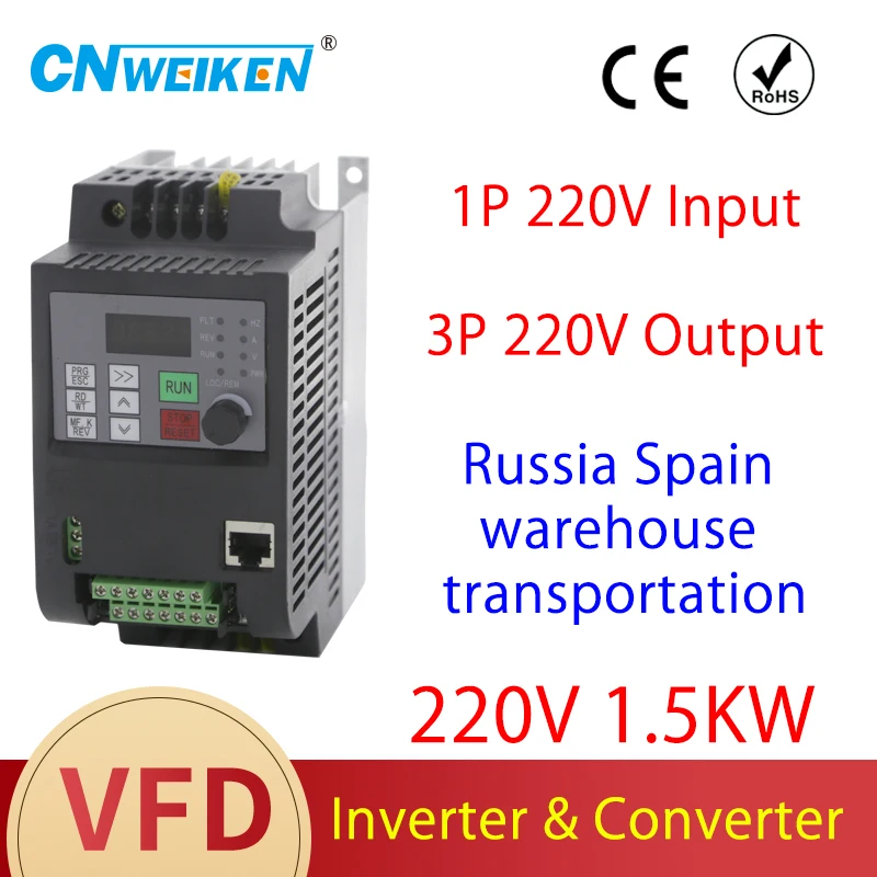 Imagem -03 - Movimentação Monofásica do Motor da C.a. do Controlador 2.2kw 10a 220 v Universal da Velocidade da Frequência de Vfd no Inversor Variável Trifásico para Fora