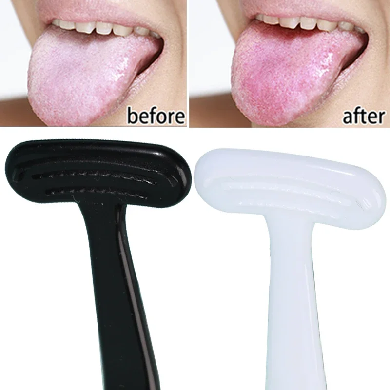 Portable Tongue Scraper Reusable Single Layer Oral Mouth Health Care Cleaning Brush Tongue Scraper Fresh Breath Scraping Tools