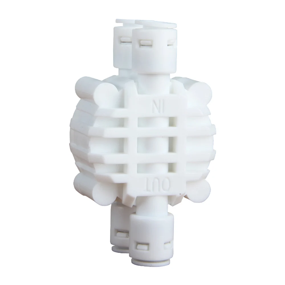 1/4 Inch Push Fit 4-Way Automatic Shut-Off Valve with Quick-Connect Fittings for RO Reverse Osmosis