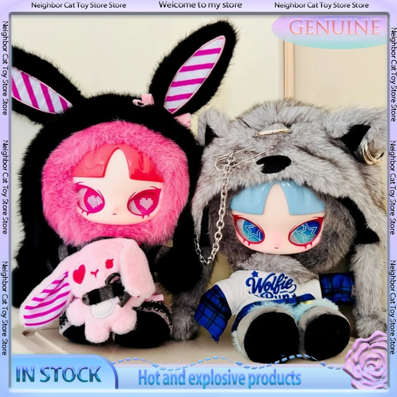 

В наличии, оригинальная Inn Bunny Love 520, специальное издание на День святого Валентина, волк Run Fast Limited, подвесная карта, милая кукла, подарок на день рождения