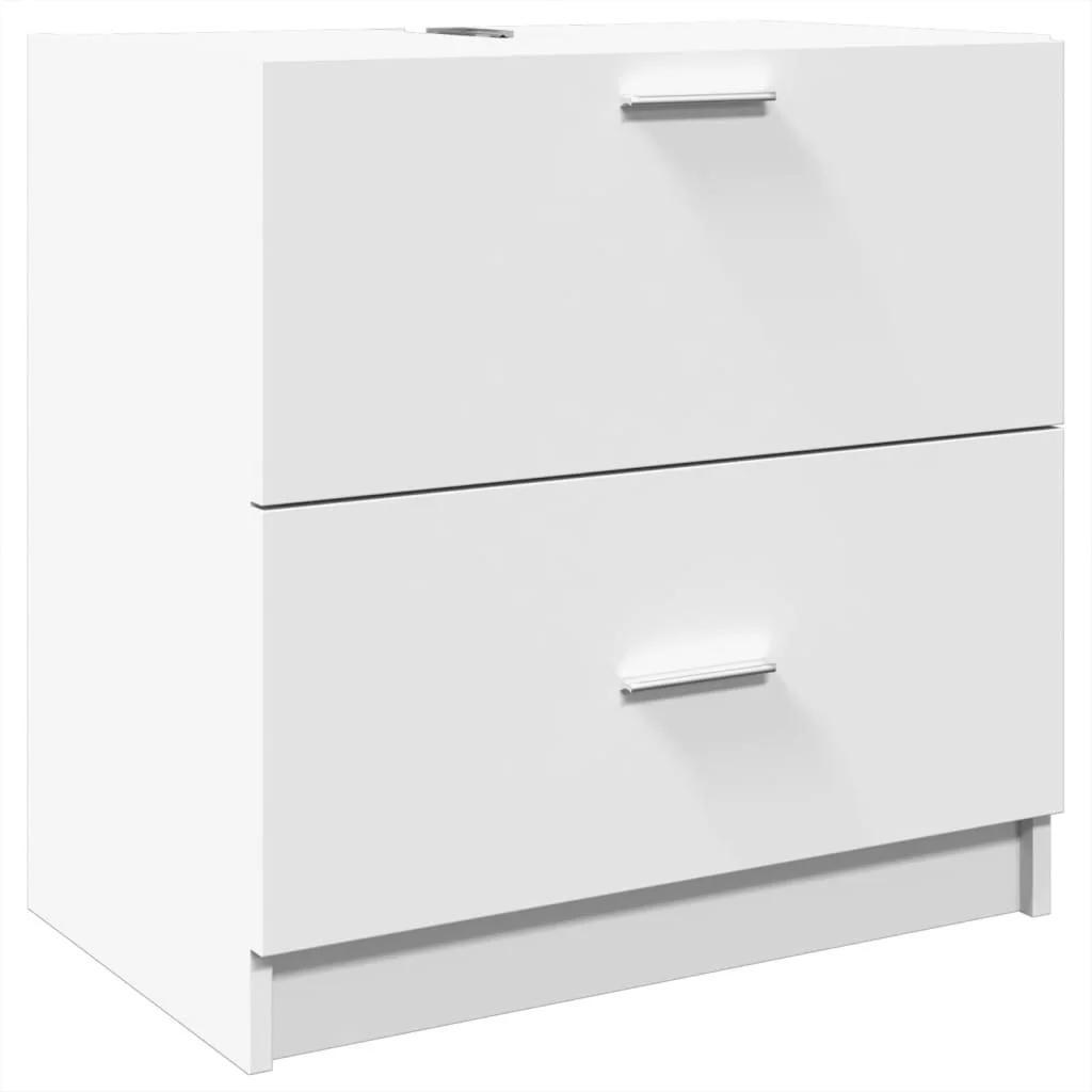 Meuble lavabo blanc 59x37x59 cm bois d'ingénierie Design moderne meuble de rangement de salle de bain élégant structure robuste ensembles de meubles