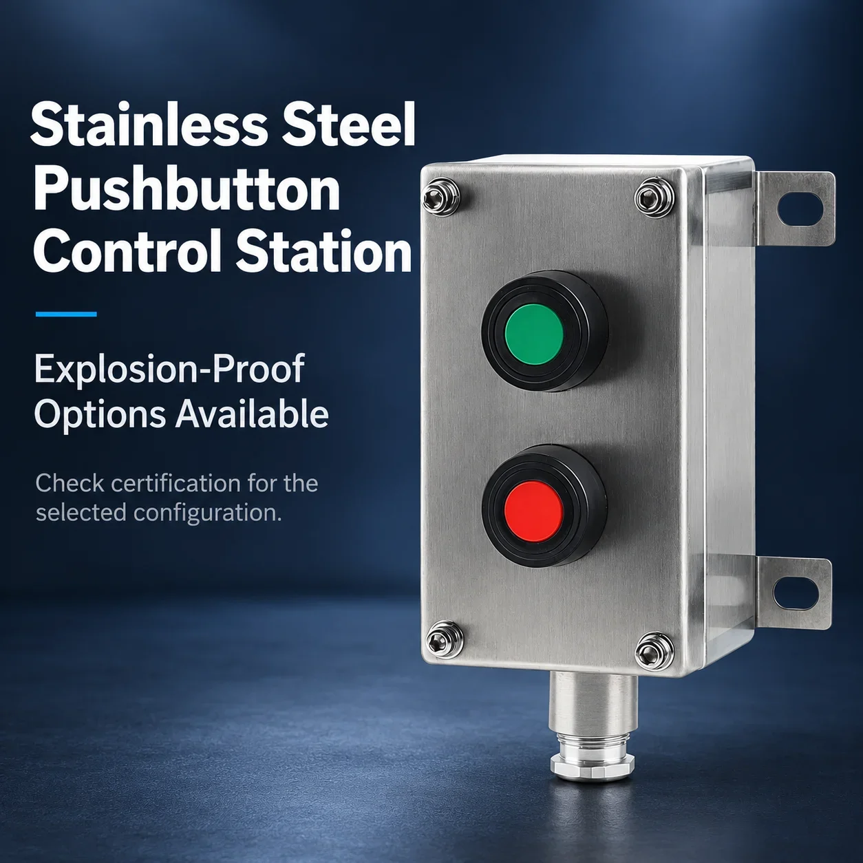 Stainless Steel 304 Emergency Stop Button Switch Control Box Three-Proof Distribution Junction Box for Control Systems