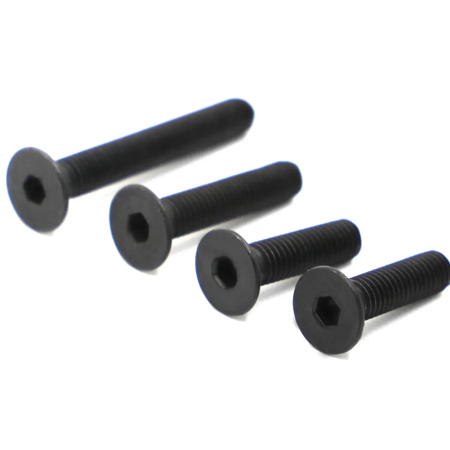 1-50pcs M2 M2.5 M3 M4 M5 M6 M8 M10 M12 DIN7991 Grade 10.9 Black Steel Hexagon Hex Socket Flat Countersunk Head Cap Screw