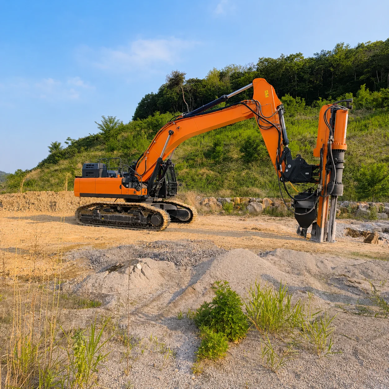 Custom‑fit  Mounted Drill Split Machine,High Hydraulic Splitting Force,Fit 22‑28Ton Digger for Mine Site Work