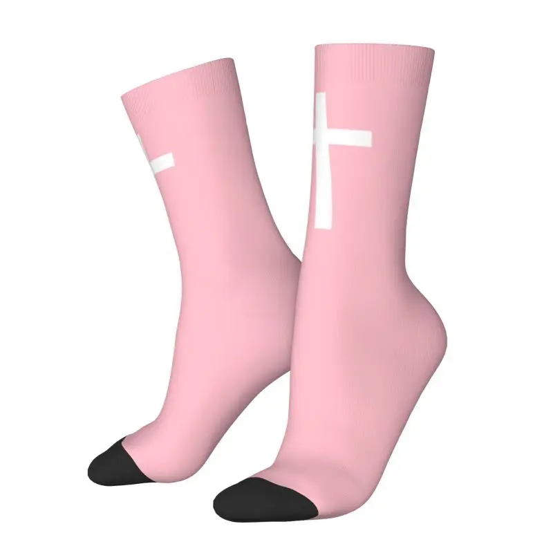 Calcetines personalizados con cruz de Jesús católica para hombres y mujeres, calcetines unisex con estampado 3D, calcetines de vestir religioso cristiano