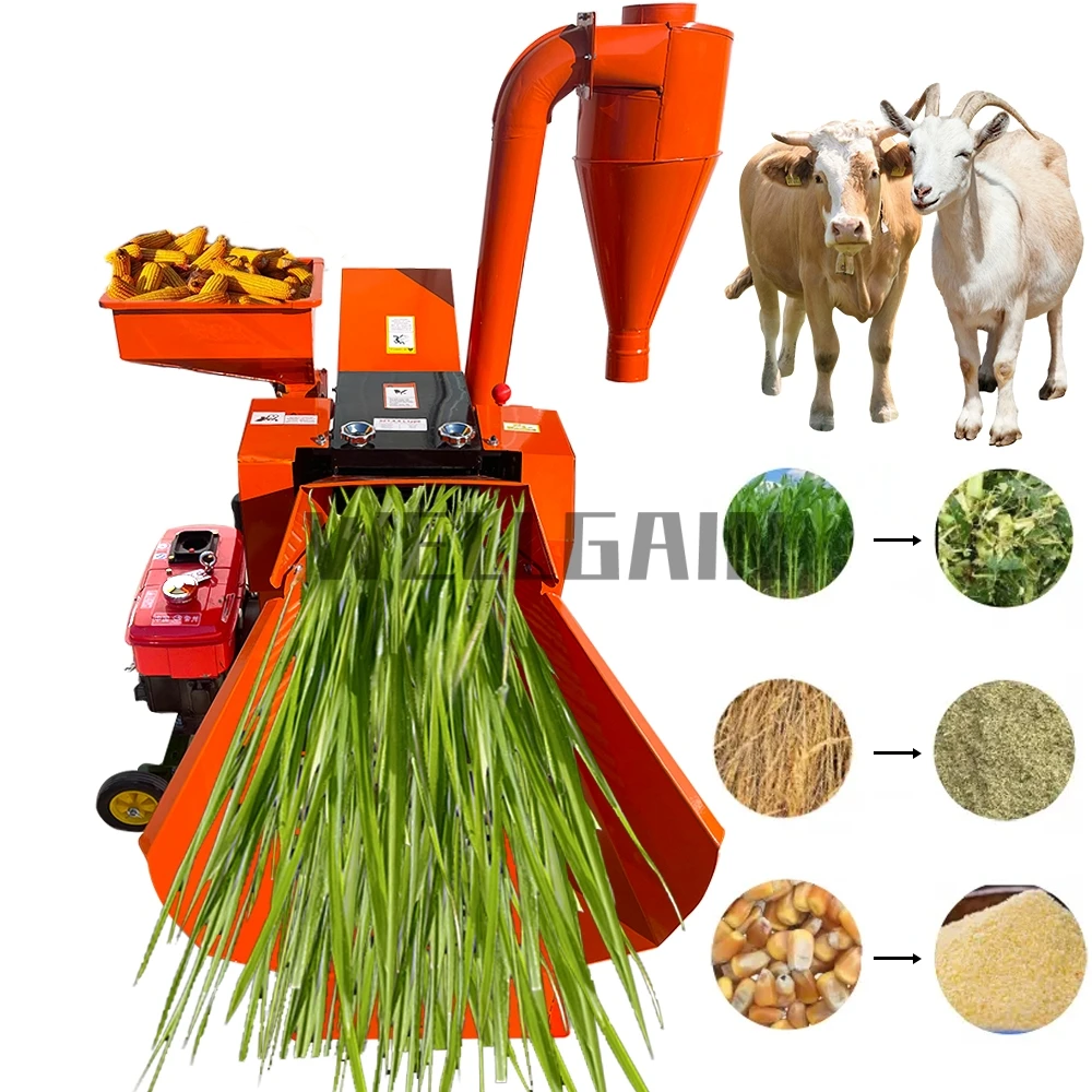 

Silage Cutter Chaff Cutter Machine Animal Feed Farm Grass Forage Chopper Machine For Livestock Straw Corn Stalk Crusher 4800kg/h