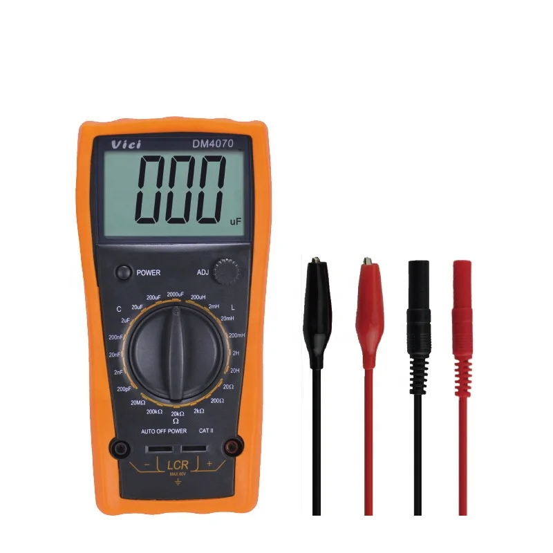 

DM4070 Digital LCR Meter Multimeter 3 1/2 20H Inductance 2000uF Capacitance 20Mohm Resistance Self-discharge R C LCD Tester