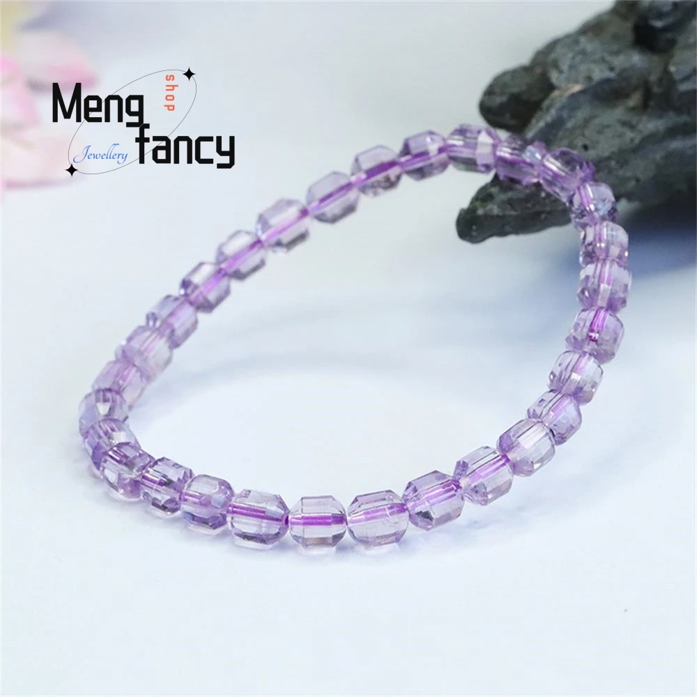 Natural Amethyst Exquisite Elegant Bracelet Colour Treasure Cut String Simple High-grade Couple Fashion Jewelry Holiday Gifts