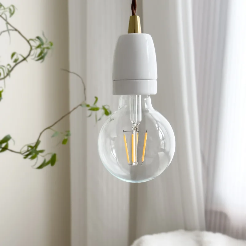 

Japanese Retro Ceramic Bedside Restaurant Dining Table Hanging Line Single Head Chandelier