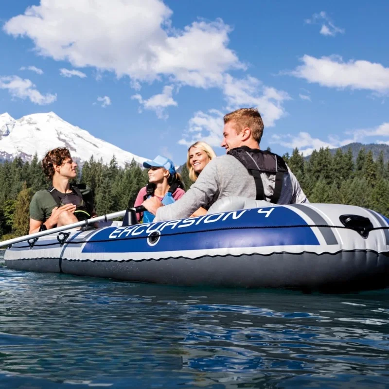 Excursion Inflatable Boat Series: Includes Deluxe 54in Boat Oars and High-Output Pump – SuperTough PVC – Adjustable Seats image 6