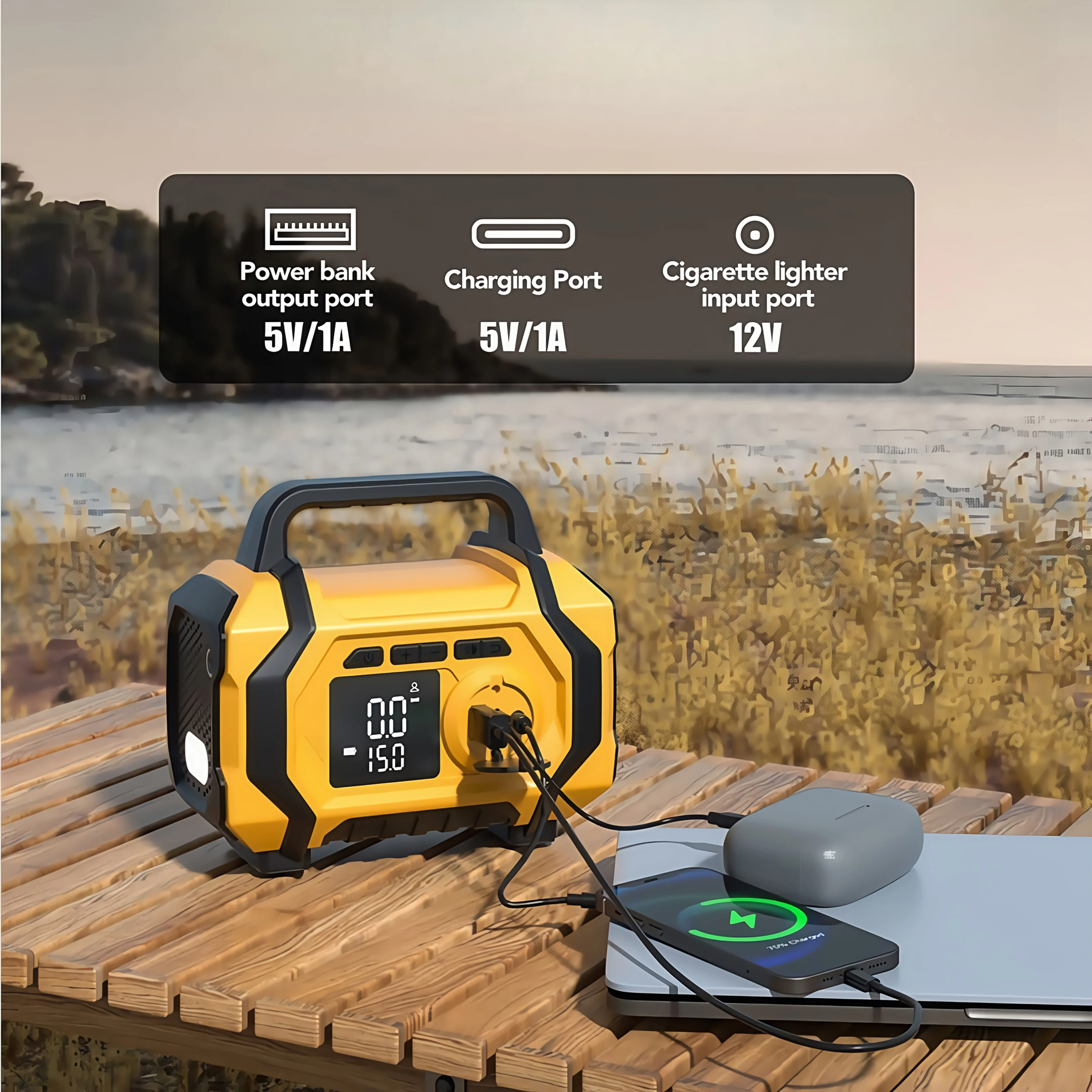 8000A Jump Starter with Air Compressor , Portable Car Jump Starter, Jump Starter Battery Pack with 150PSI Digita