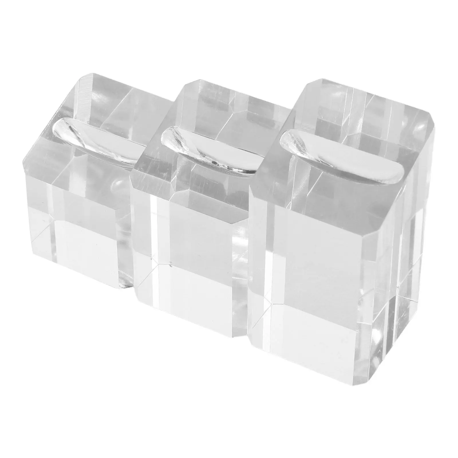 3Pcs Acrylic Transparent Slant Ring Display Stand Jewelry Holder Small Crystal Showcase for Store Exhibitions Crystal Holder