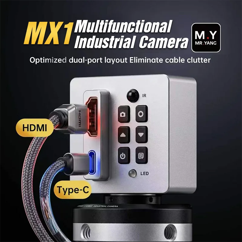 MY MX1 4K 60fps Industrial Camera 8MP CMOS Full Aluminum Rotatable HDMI Type C Industrial Microscope Camera