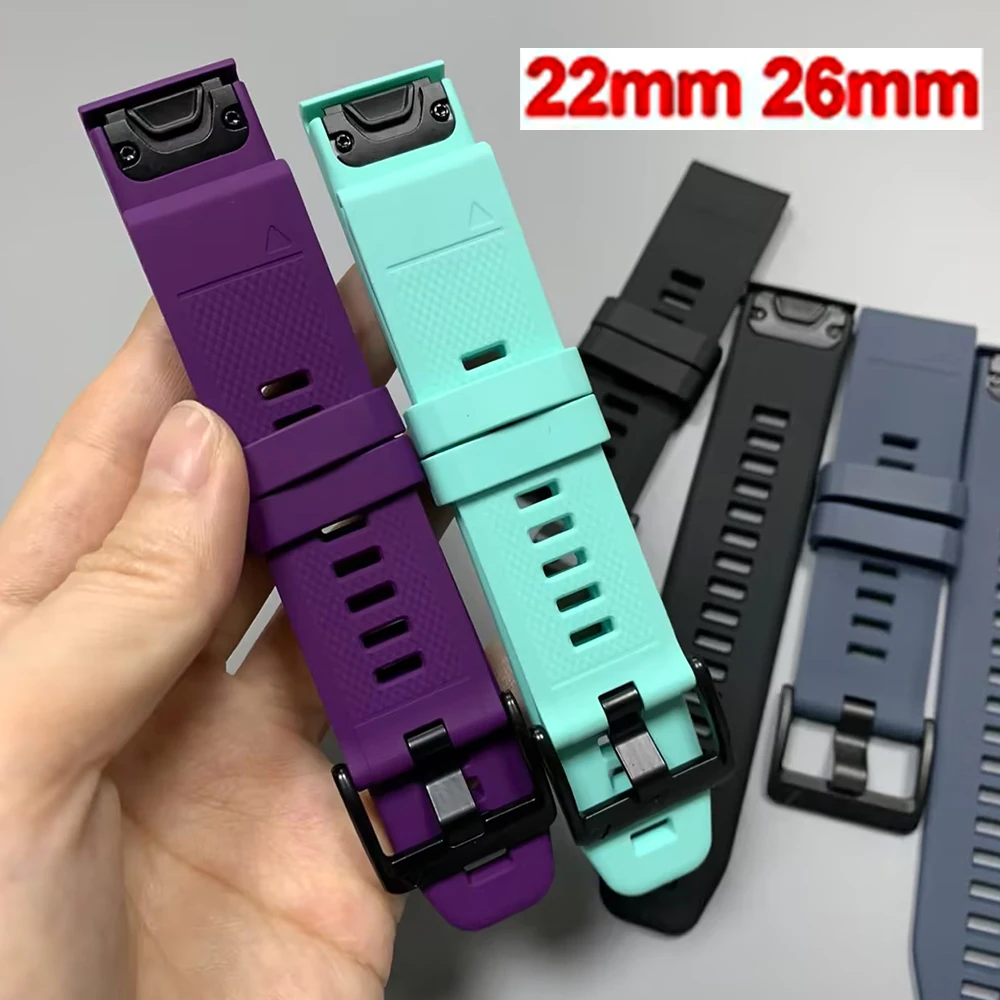 22mm 26mm Silikonarmband für Garmin Fenix E 8 7 7x 6 6x Pro 5 5x Plus Armband Tactix8 Descent Mk3i G2 QuickFit Sportarmband