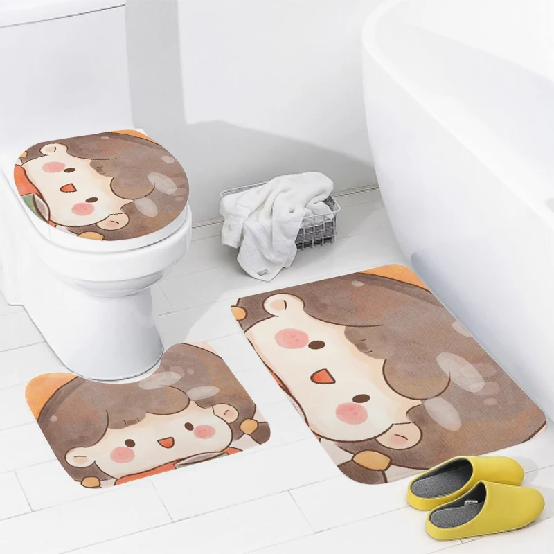 home bathroom floor mats Anime animal style Bath Foot mat modern bathroom accessories rug Toilet mat Bathtub anti-slip carpet