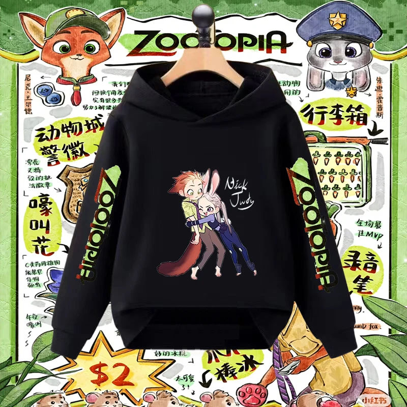 ديزني الاطفال مقنعين البلوز Zootopia جودي هوبس نيك وايلد الأخوات مطابقة ملابس الأطفال شخصية كرتونية ارتداء