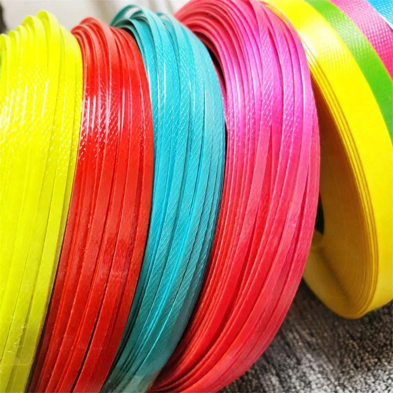 1.6cm Width 0.8mm Thickness Rigid PET Woven Strap 58M Colored Hard Plastic Tape Compatible With PE Rattan For DIY Basket Bag