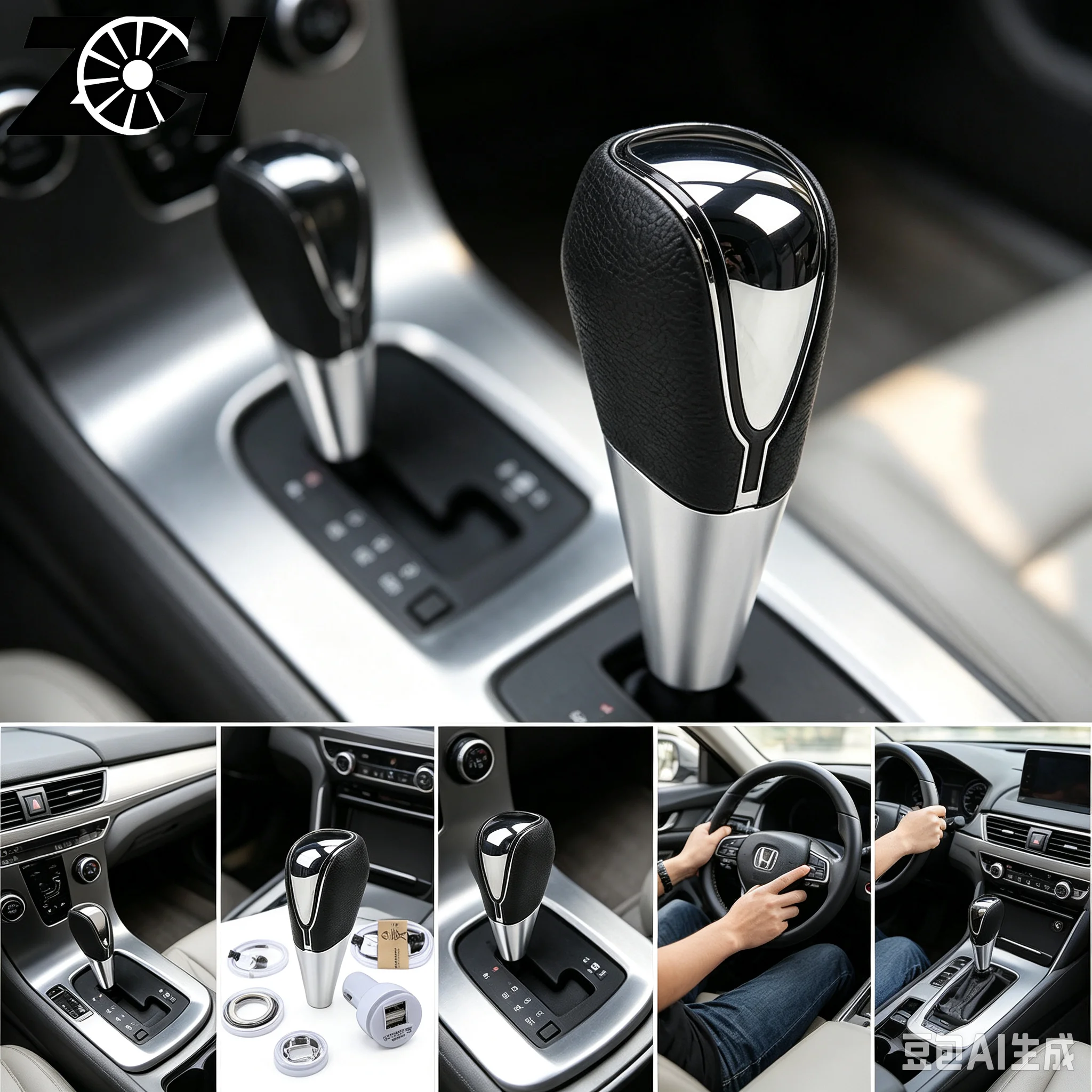 7 Colors Changeable Car Touch Sensor LED Lighted Gear Shift Knob Light 5 6 Speed Leather Gear Handball Shifter Knobs