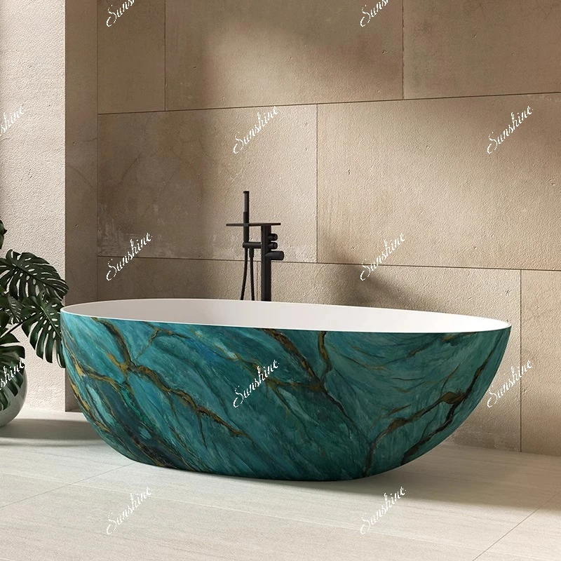 

Porcelain blue marble pattern artificial stone, artistic sense, independent hotel home, independent bath