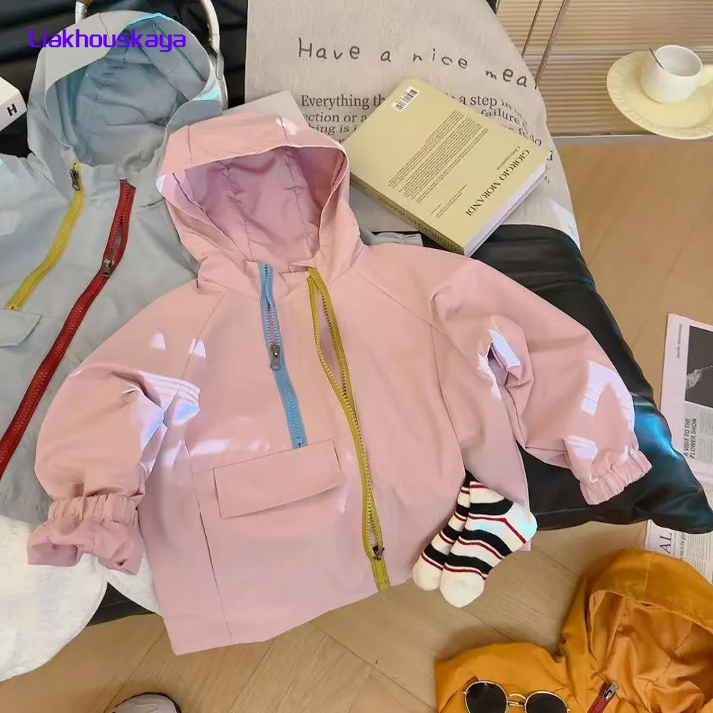 2026 New Kids Jacket Spring Windbreaker Coat For Boys Girls  Windproof Stain Resistant Three Proof Softshell Outdoor Hooded