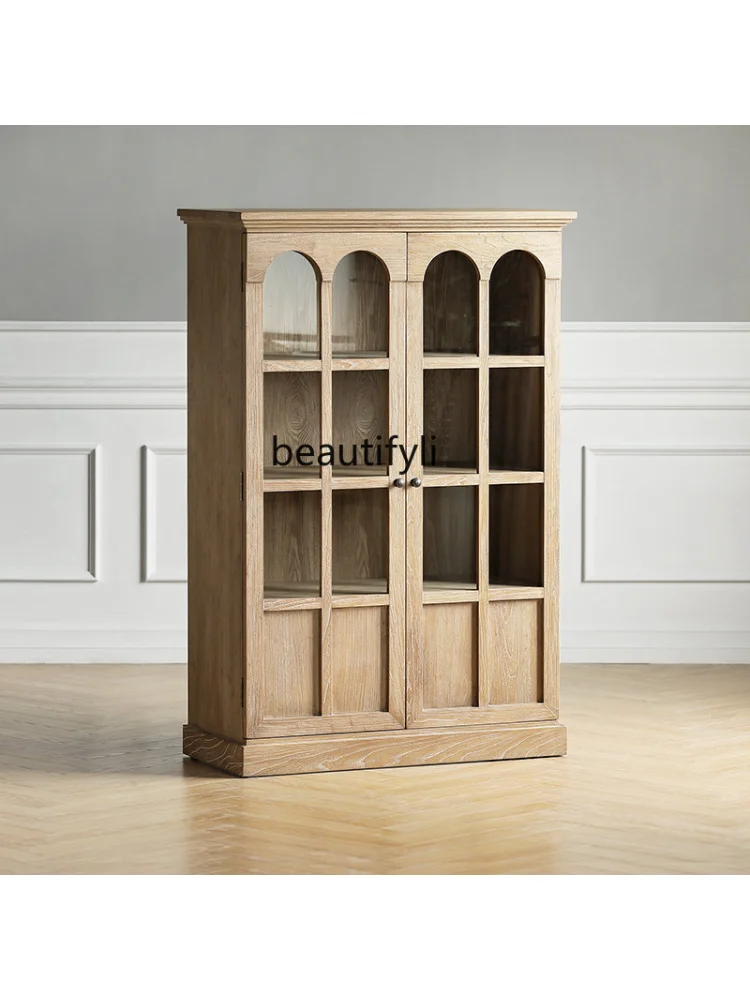 Sideboard Cabinet Wine Cabinet Integrated Wall Solid Wood Bookcase Locker Storage Cabinet